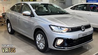 New Volkswagen Virtus 2023 🔥 Virtus HighLine AT  10L  Rs 1448L  Detailed Walkaround Review [upl. by Nohsav]