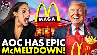 AOC Has SCREAMING Unhinged MELTDOWN At McDonalds For Letting Trump Work The Fries  SALTY Lib Panic🍟 [upl. by Nemhauser114]