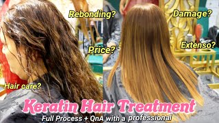 Keratin Hair Treatment  Detailed QnA Damage Extenso Rebounding Frizzy hair [upl. by Limbert]