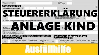 Anlage Kind Elster  Elster Tutorial  Steuererklärung selber machen [upl. by Merrile40]