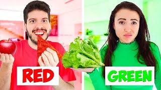 Eating Only ONE Color Food for 24 Hours Challenge [upl. by Armbruster]