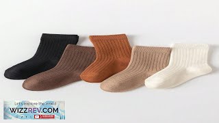 5pairs AutumnWinter Childrens Solid Color Breathable Socks For Boys Girls And Toddlers Review [upl. by Mollie]