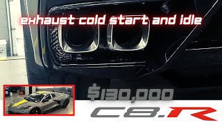 2022 Hypersonic Gray Metallic Chevrolet Corvette C8R Exhaust Cold Start and Idle [upl. by Ecirtahs80]