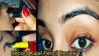 Black Kajal Review 😱 from Record Kajal PencilBeginner friendly Videohow to kajalmakeover [upl. by Ruff]