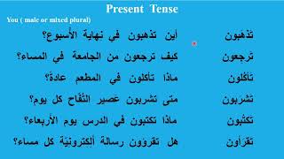 Arabic Language Sentences Present Tense Forms [upl. by Ena]