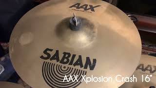 Sabian AAX Stage Crash 16” Vs AAX Xplosion Crash 16” Vs HHX Evolution Crash 16” [upl. by Bondon]