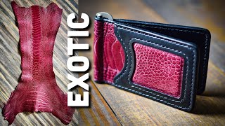 How To Make A Handmade Wallet Using EXOTIC LEATHER  Leather Craft Tutorial [upl. by Hampton]