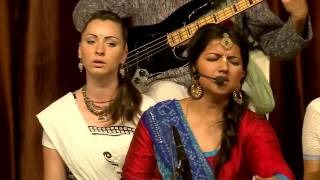 Vrajavadhus Kirtan Team Performing at ISKCON Vrindavan 40th Anniversary  Chanting of Mahamantra [upl. by Gundry]