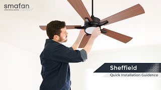 How to install Sheffield Remote Ceiling Fan Setup Tutorial  SmafanCarro [upl. by Toddy567]