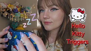 ASMR 🎀 Hello Kitty Triggers 🎀 To Help You Go To Sleep 😴 Wispering Tapping Scratching amp Srunching [upl. by Snowber]