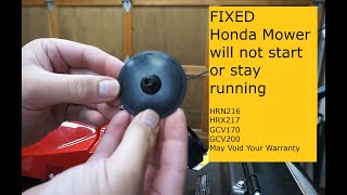 Fixed Brand New Honda Lawnmower will not start or stay running HRN216 [upl. by Dorette]