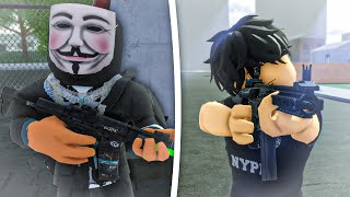 WE ROBBED THE BIGGEST BANK IN THIS ROBLOX NYC HOOD GAME AND THE COPS CHASED US  Liberty Stories [upl. by Gerladina]