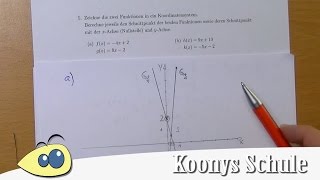 lineare Funktionen einzeichnen Schnittpunkt berechnen  Übung Beispiel Lösung  56 Blatt 3800 [upl. by Akined13]