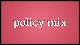 Policy mix Meaning [upl. by Rodrich]