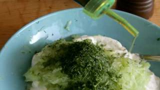 GreekFoodTv☼ Tzatziki  Greek Yogurt Cucumber Garlic Dip HD [upl. by Inan]