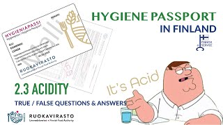 HYGIENE PASSPORT TEST HYGIENIAPASSI  LEARN ABOUT ACIDITY  TRUEFALSE PRACTICES [upl. by Theola]