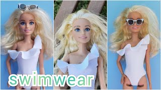 Swimsuit For Barbie DIY  FREE PATTERN [upl. by Ralston]