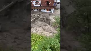 Flooding in St Anton am Arlberg Tyrol Austria  16082024 tirol Österreich unwetter [upl. by Neeluj]