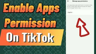 How to Enable App Permission on Tik Tok 2024 [upl. by Assyla]