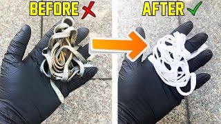 How To Make Shoe Laces WhiteGet Rid Of Stains Tutorial EASY [upl. by Horowitz]