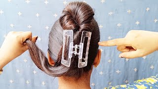 Quick amp Stylish Hairstyles For Girls Only Clutcher Bun Hair Style Girl  Everyday Hairstyles Girls [upl. by Dahsra]