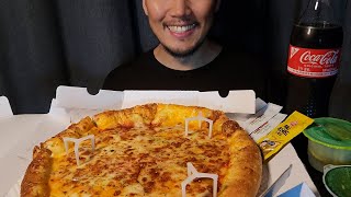 ASMR PAPA JOHNS CHEESIEST CHEESE PIZZA MUKBANG EATING SHOW SOUNDS [upl. by Jacquelynn848]