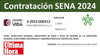 CONTRATACIÓN SENA 2024 [upl. by Cynera]