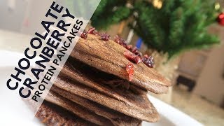 Chocolate Cranberry Protein Pancakes  HIITBURN Carb Cycling Recipes [upl. by Havard]