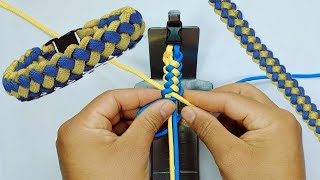 How to Make a Two 2 Color quotZipper Sinnetquot Paracord Survival  BBKN paracord bracelet tutorial [upl. by Anotyad]