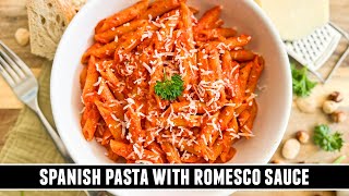 Spanish Pasta with Romesco Sauce  One of the World´s BEST Pasta Dishes [upl. by Reld744]