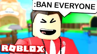 BANNING PEOPLE WITH ROBLOX ADMIN COMMANDS [upl. by Ahsieni]