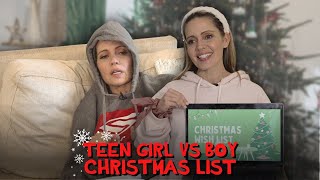 Teen Girl vs Boy Christmas List [upl. by Dirgis750]