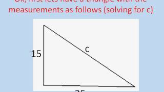 How to find the Hypotenuse of a right triangle or another leg length [upl. by Sivatco]