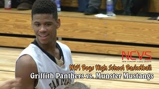 NWI Boys High School Basketball Griffith vs Munster [upl. by Ilamad]