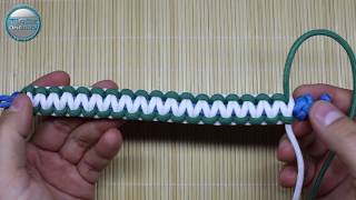 How to make Basic Cobra paracord bracelet without Buckles  with 2 colors  with 3 colors [upl. by Ainig995]