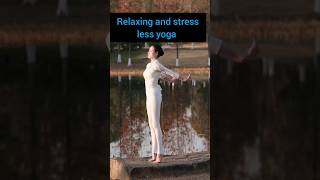 relaxing and stress less yoga yoga reels short [upl. by Parcel]