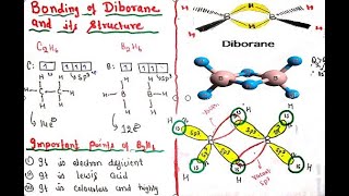 Structure amp Hybridization of DiboraneB2H6  Banana bond  3 Centre 2 electron bond [upl. by Attennot]