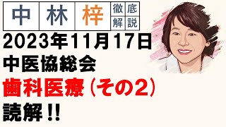 【中林梓】梓の勝手な独り言（2023 11 17中医協総会 歯科医療（その2）） [upl. by Entwistle870]