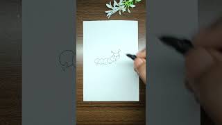 Caterpillars 🐛 drawing with dots challenge shorts drawing easydrawing art challenge creative [upl. by Ezara]