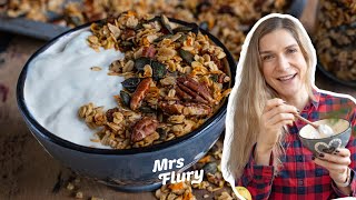 Bestes Knuspermüsli selber machen  Gesundes Granola Rezept vegan [upl. by Doolittle]