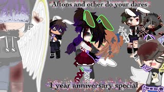 Aftons and others do your dares FNAF 1 year anniversary special My AU [upl. by Adnaval]