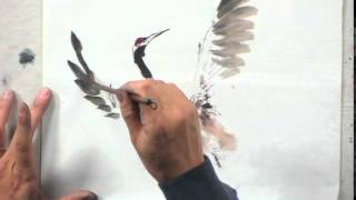 Painting a Japanese Crane with Lian Quan Zhen [upl. by Alled434]