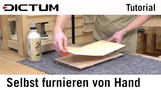 Einfach selbst furnieren  Leimauftrag mit dem Spachtel  Tutorial [upl. by Severson465]