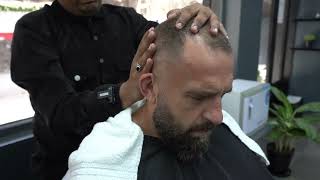 Relaxing ASMR Head Massage  Nomad Barber Mumbai [upl. by Annaehr]