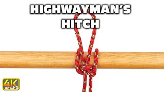 Highwaymans Hitch  Quick Release Escape Knot 4k UHD knottying [upl. by Gray]