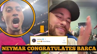 Neymar Reaction On Raphinhas Post Over Barcelonas 40 Win Over Real Madrid [upl. by Bass]