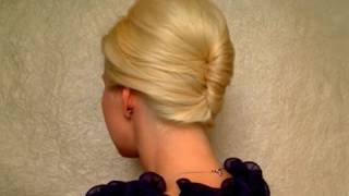 French twist hairstyle tutorial for short medium long hair Prom wedding updo [upl. by Ettelra]