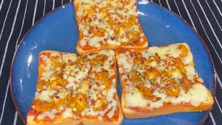 Bread Pizza  Chicken Bread Pizza  Easy Snack recipe  Quick Pizza recipe [upl. by Anneyehc]