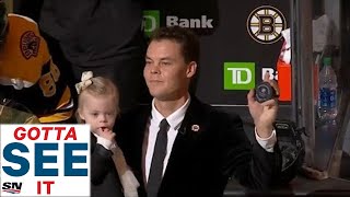 GOTTA SEE IT Bruins Honour Tuukka Rask With Touching Retirement Ceremony [upl. by Doloritas]