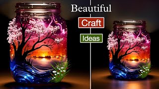 Expensive Look Paper Sunset Decor  DIY Easy Plastic Lamp  Home Decor 😱❤️ [upl. by Nossyla]